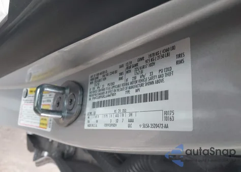 2020 Ford Escape S z USA, uszkodzony, nr VIN 1FMCU0F6XLUA47851